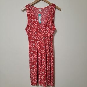 Kaileigh Red and White Floral Midi Dress